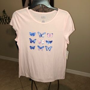 NWT Croft & Barrow S Pajama T-shirt Top - Butterfly